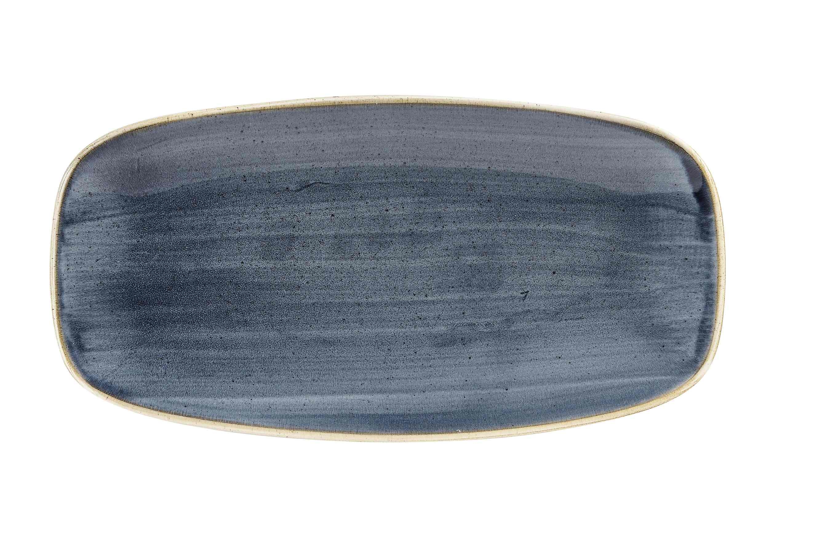 Teller flach eckig 29.8 X 15.3 cm, Blueberry