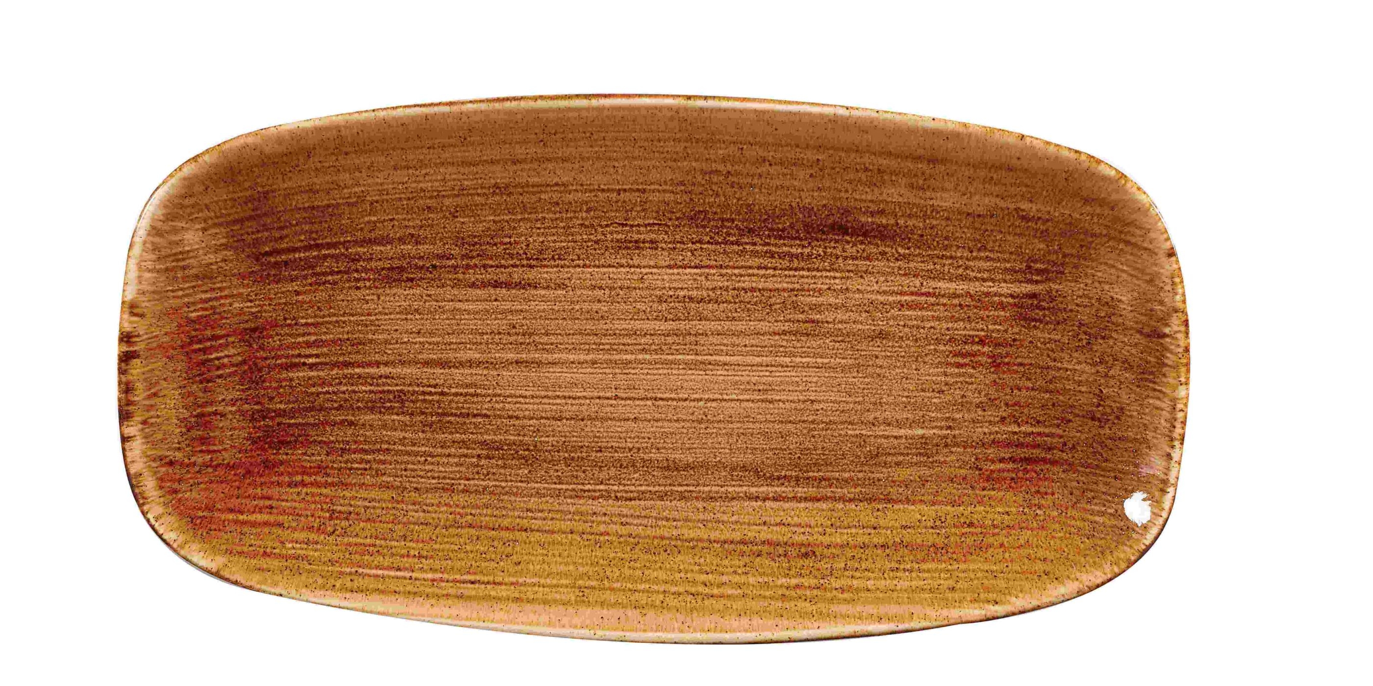 Teller flach eckig 35.5 X 18.9 cm, Vintage Copper