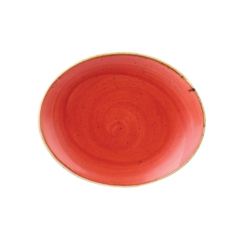 Teller oval flach 19.2 cm, Berry Red