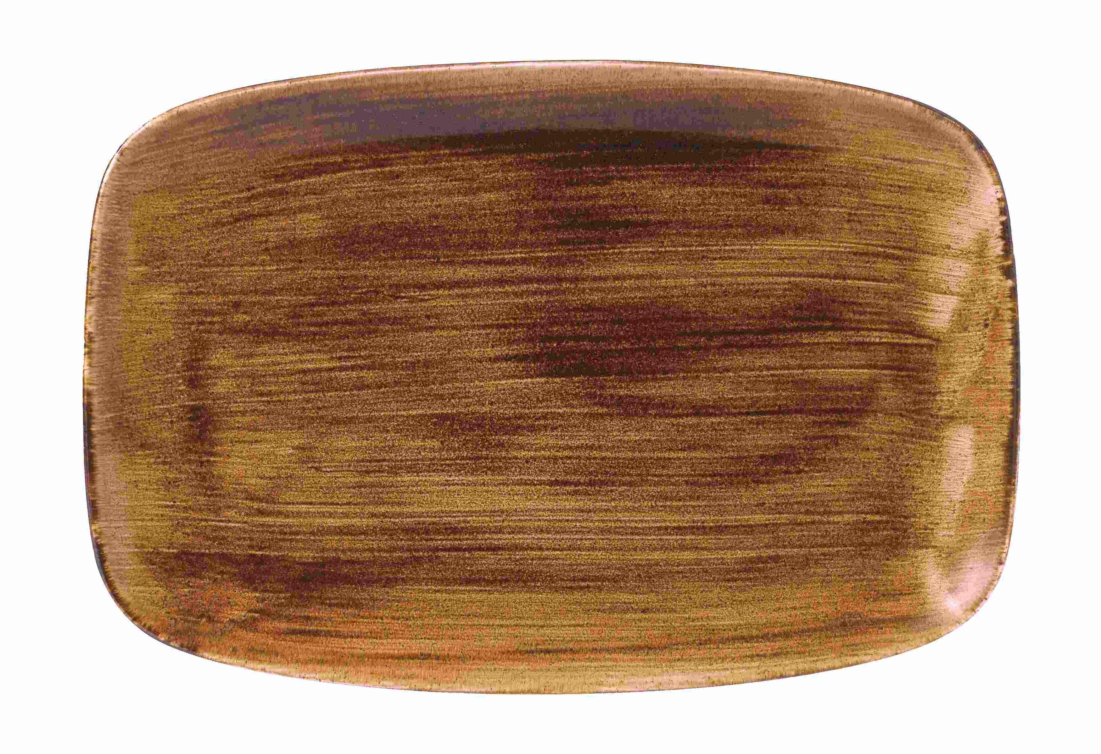 Teller flach eckig 35.5 X 24.5 cm, Vintage Copper